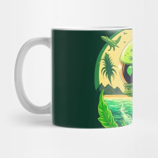 Green alien astronaut Mug